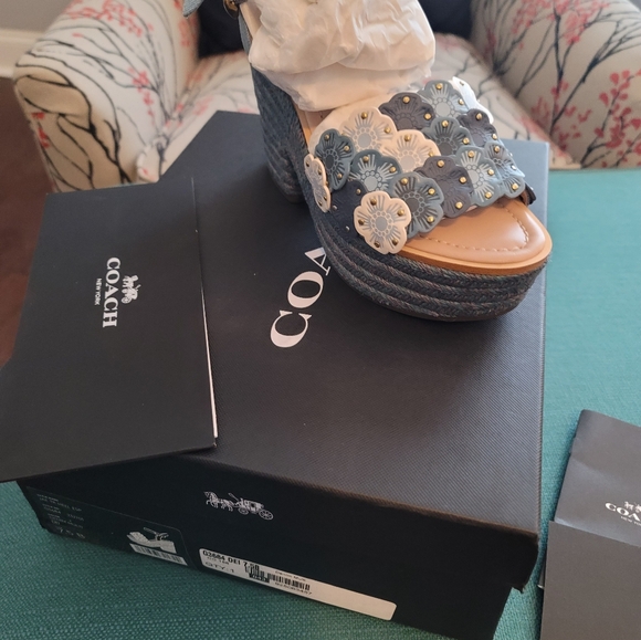 NWT Coach Jess Tea Rose 🌹 Esp Sandals Sz 7.5B - Picture 7 of 13